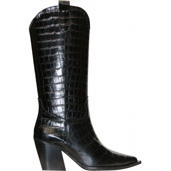 ORIGINAL SIN Karen Leather Boots Black