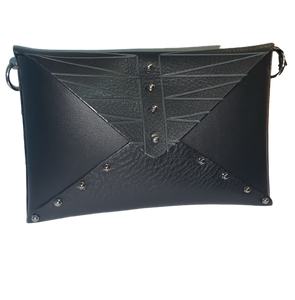 UNA BURKE LEATHER Etched Envelope Clutch