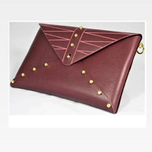 Load image into Gallery viewer, UNA BURKE LEATHER Etched Envelope Clutch